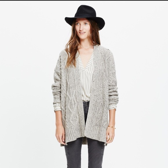 Madewell Sweaters - Madewell Panel-stitch open cardigan grey  XS